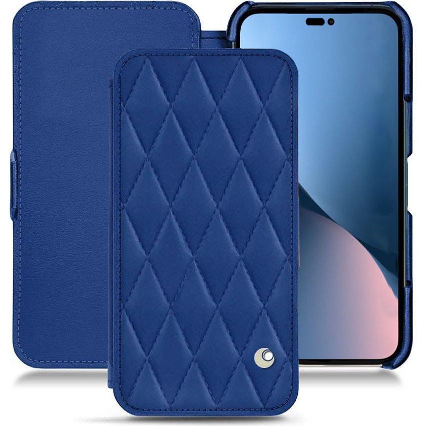Noreve Lederschutzhülle horizontal (Apple iPhone 14 Plus), Smartphone Hülle, Blau