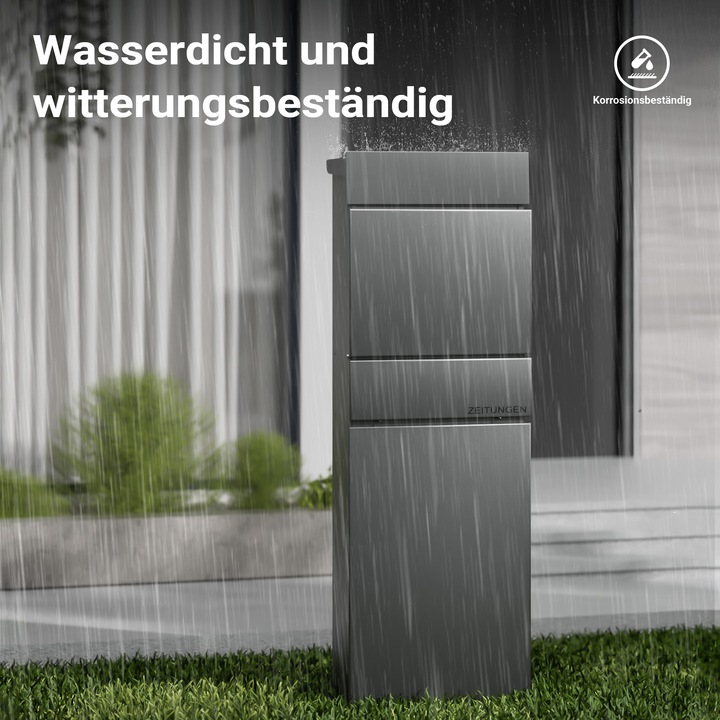 Produktbild Wiltec Standbriefkasten Zeitungsrolle Anthrazit Briefkasten Postkasten Postfach