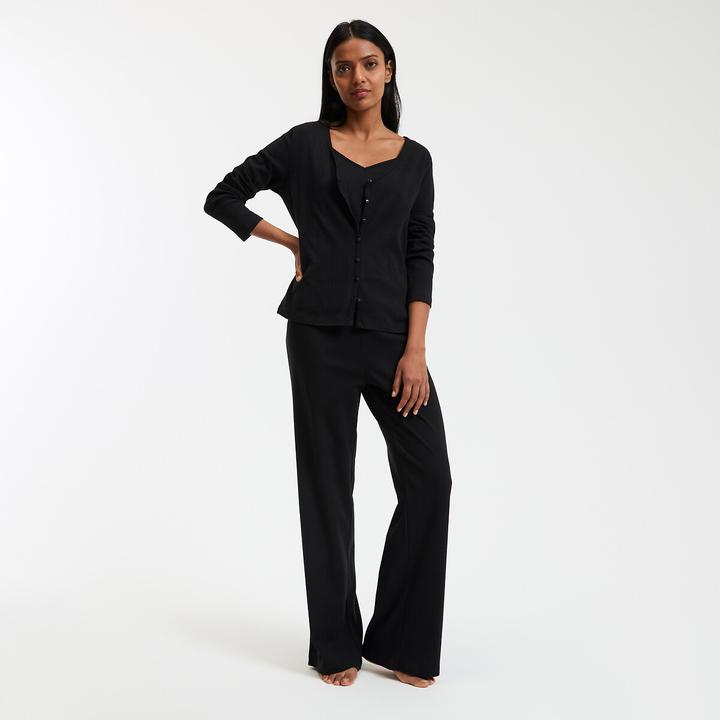 Produktbild La Redoute Collections Dreiteiliger Pyjama aus Pointelle (XL)