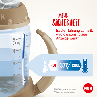 Produktbild NUK Disney Winnie Puuh First Choice Trinklernflasche Temperature Control, 150ml, 6-18 Monate, bla... (150 ml)