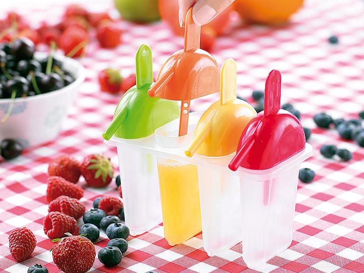 Actual product image Rosenstein & Söhne Form für 8 selbstgemachte Eis am Stiel mit Trinkhalm