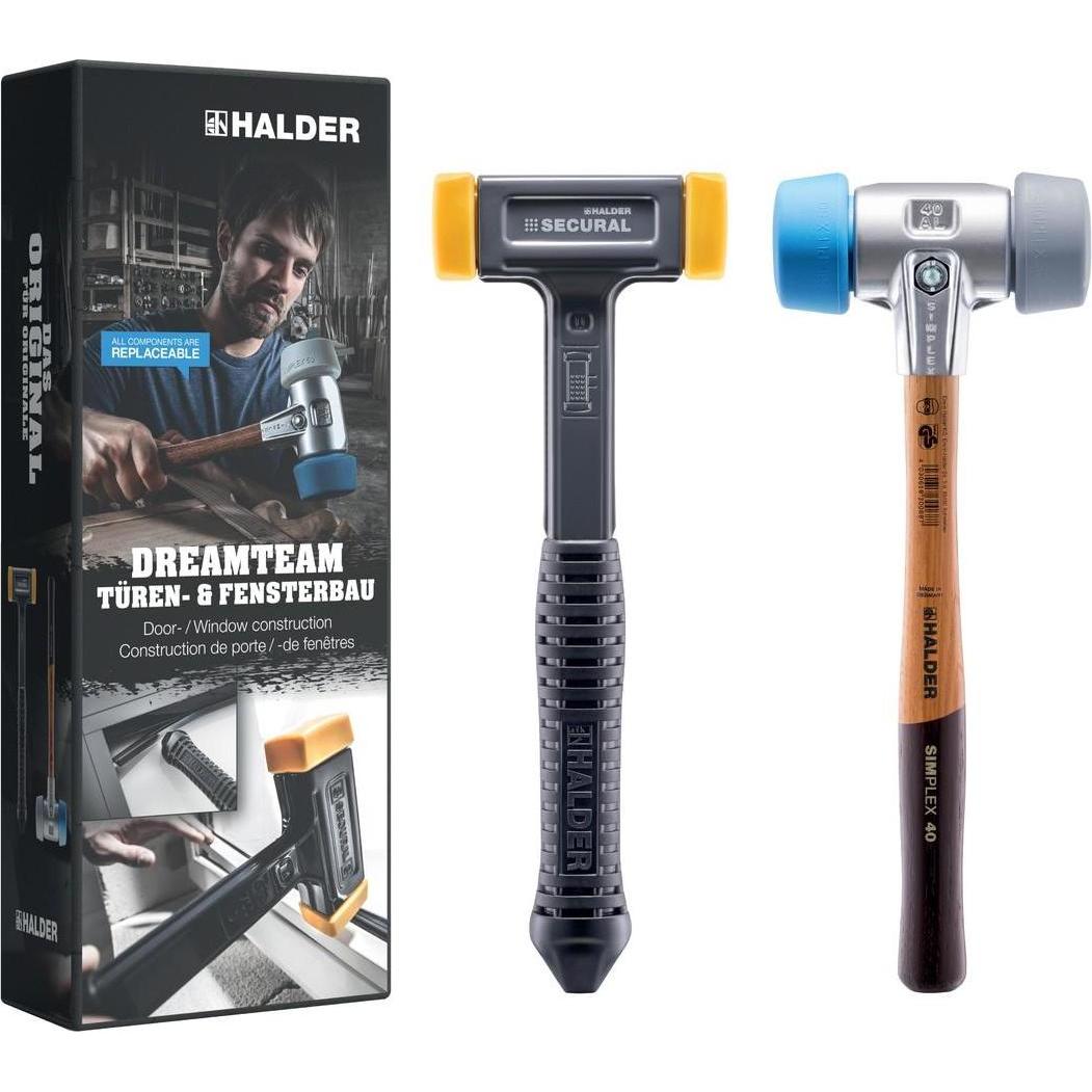 Thumbnail - Halder, Hammer, Aktionsbox Dreamteam Türen- & Fensterbau, SIMPLEX-Schonhammer 50:40, TPE-soft / TPE-mid und SECUR...