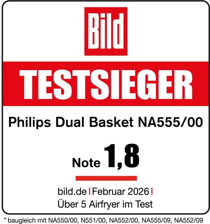 Actual product image Philips Steam Airfryer Dual Basket NA555/00
