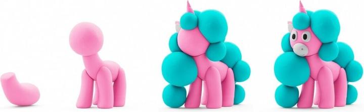 Image du produit Hey Clay – Cloudy, das Regenbogen-Einhorn