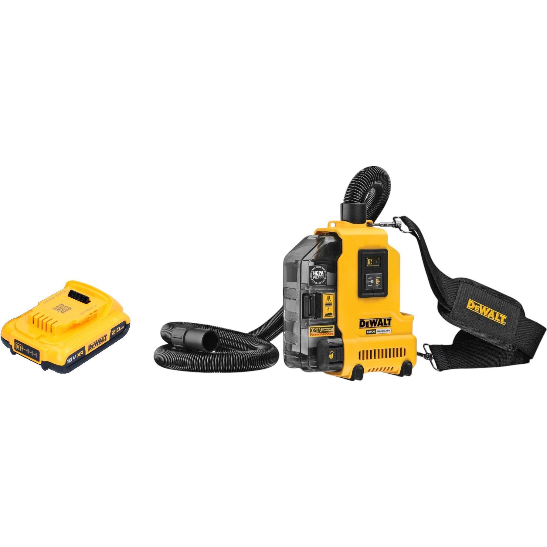 DeWalt, Industriestaubsauger, DWH 161 N Akku Universalabsaugung 18 V 0,21 l Brushless + 1x Akku 2,0 Ah - ohne Ladegerät