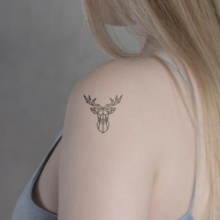 Actual product image minink Temporary tattoo - Geometric deer