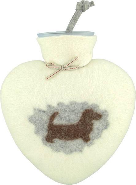 Immagine prodotto Dorothee Lehnen Bottiglia d'acqua calda per cani Bassotto, 0,7 l, bianco (0.70 l, Fiaschetta da letto con coperchio)