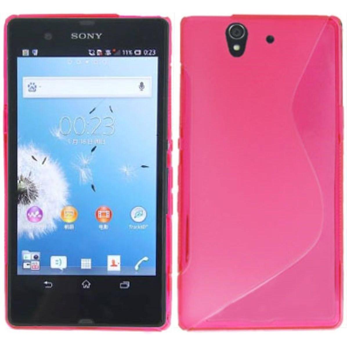 König Design Schutzhülle TPU Case für Handy Sony Xperia Z L36h (Sony Xperia Z), Smartphone Hülle, Rosa