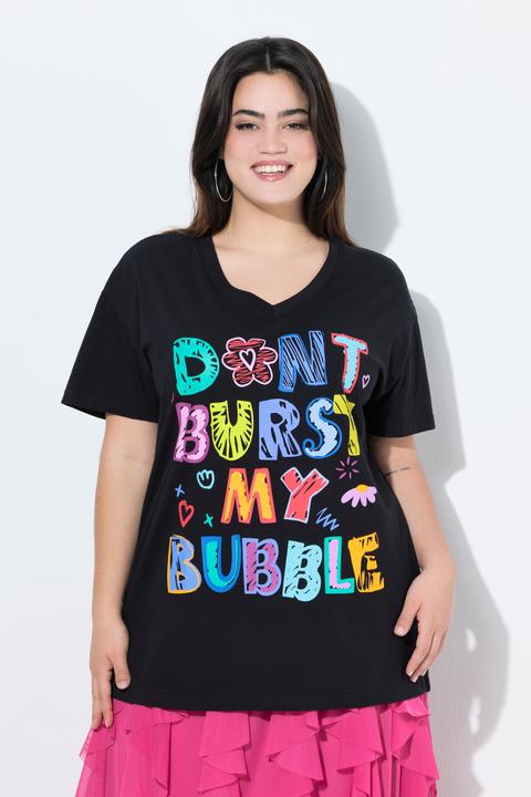 Produktbild Angel of Style T-Shirt, Boxy Fit, bunter Schriftzug (46)