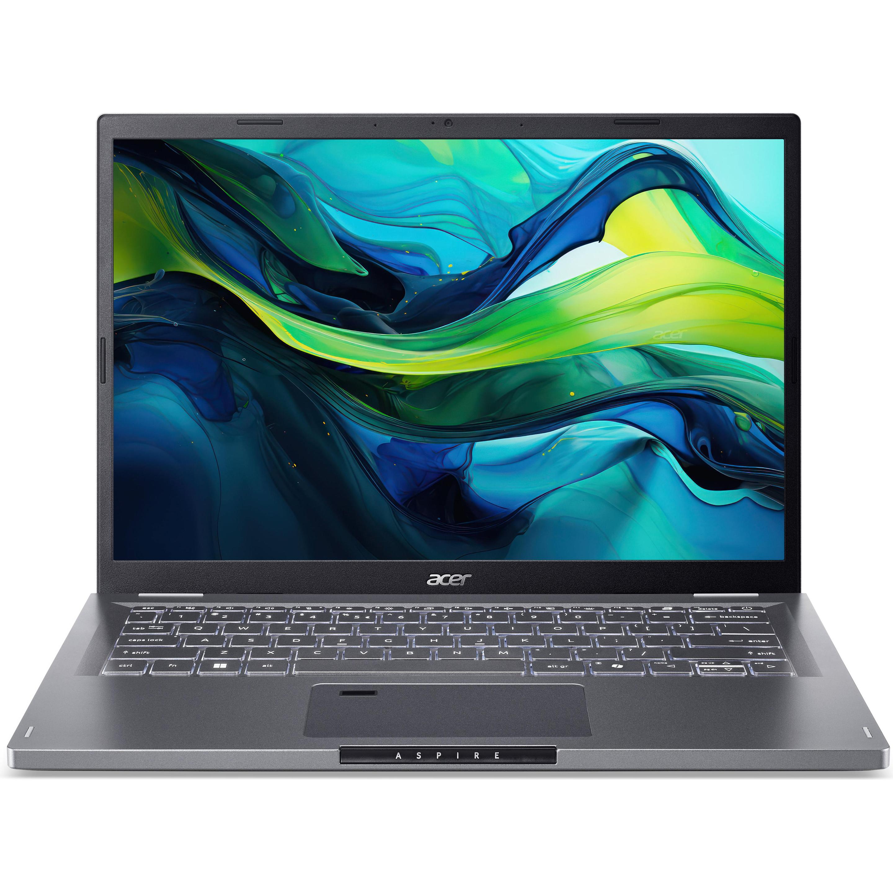 Acer Aspire 14 (14", 512 GB, 8 GB, DE, Intel Core 5 120U), Notebook, Grau