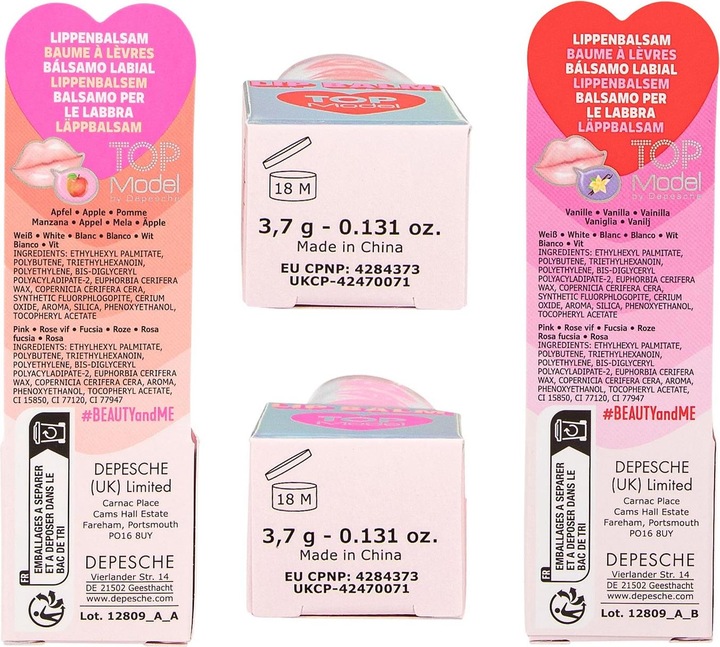Produktbild Top Model Topmodel - Heart in Heart Lipbalm - Pink, Red - 3.7 grams