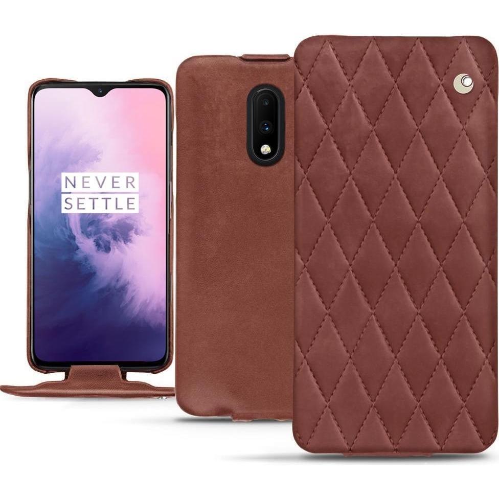 Noreve Lederschutzhülle vertikal (OnePlus 7), Smartphone Hülle, Rot