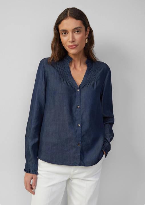 Immagine prodotto S.Oliver Bluse Leichte Bluse aus Lyocell-Denim mit Rüschen und Biesen (34)