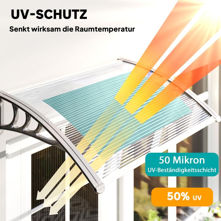 Image du produit Outsunny Vordach für Haustür Polycarbonat Silber