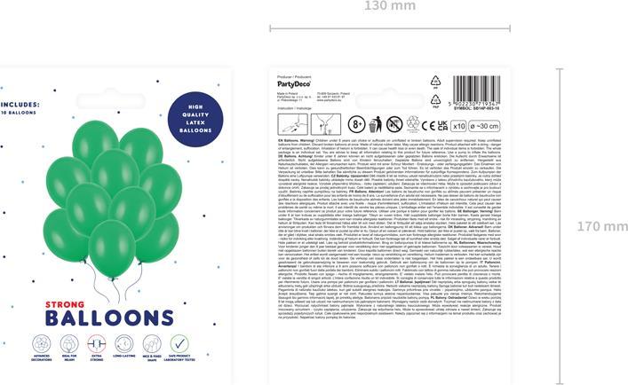 Produktbild Partydeco Ballons Smaragdgrün Pastell (10x)