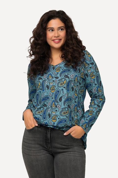Actual product image Ulla Popken Shade of Blue Paisley Print Tee (42, 44)