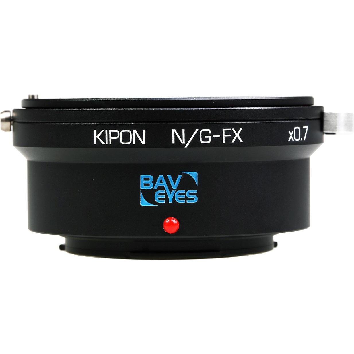 Kipon Adapter für Nikon G auf Fuji X (0.7x), Objektivadapter, Schwarz