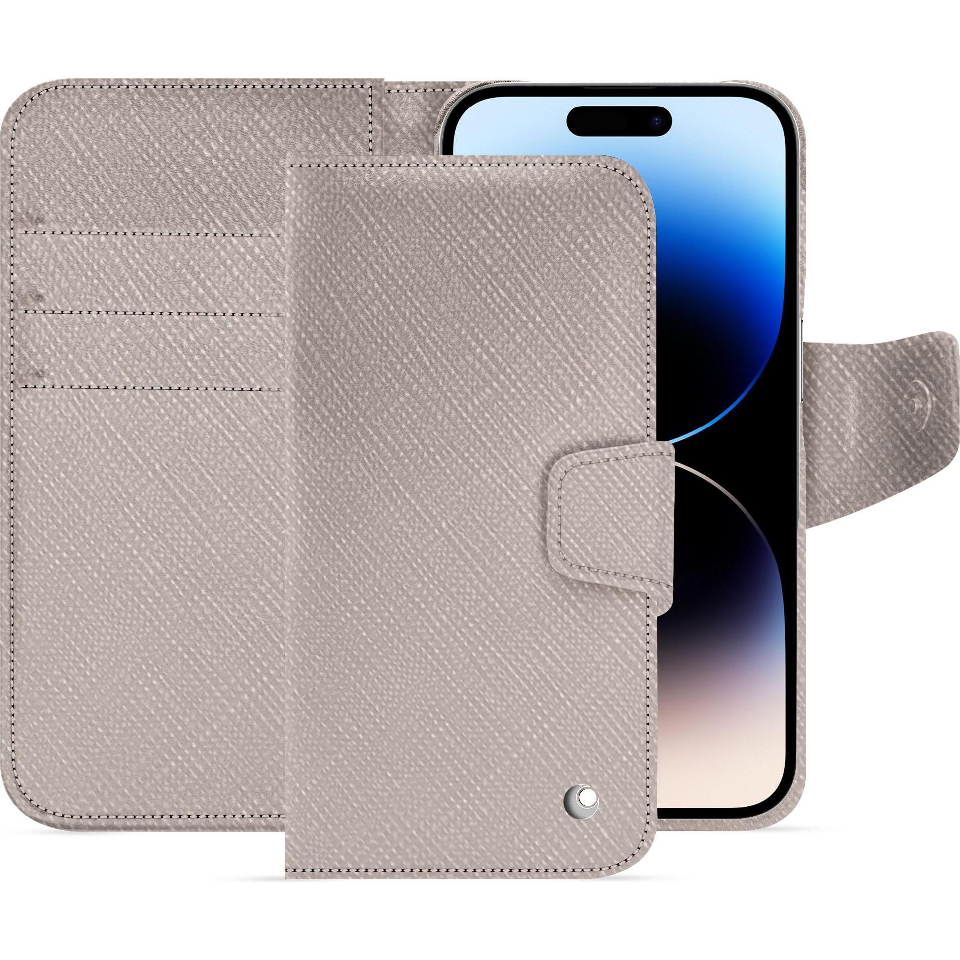 Noreve Lederschutzhülle Apple iPhone 15 Pro (Apple iPhone 15 Pro), Smartphone Hülle, Beige