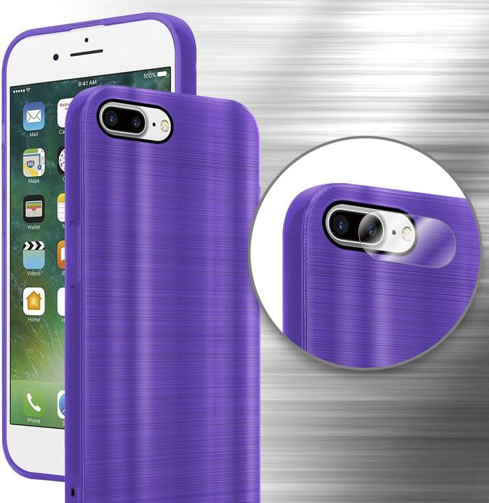 Produktbild Cadorabo Hülle für Apple iPhone 7 PLUS / 7S PLUS / 8 PLUS im TPU Brushed Kameraschutz LM160 Style (Apple iPhone 7 Plus, Apple iPhone 7s Plus)
