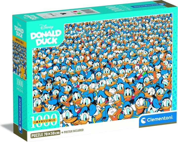 Productafbeelding Clementoni Donald Duck puzzel onmogelijk 1000 (1000 onderdelen)