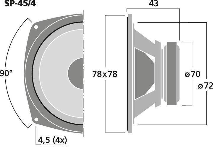 Actual product image Monacor Miniature bass-midrange speaker (1 pcs.)