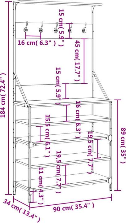 Actual product image vidaXL Kleiderständer
