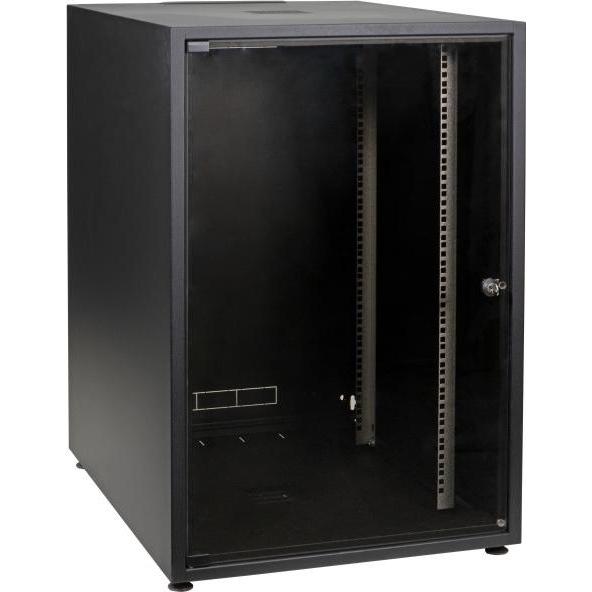 EFB Elektronik Netzwerkschrank (18 HE, 19 Zoll Rack), Serverschrank, Schwarz