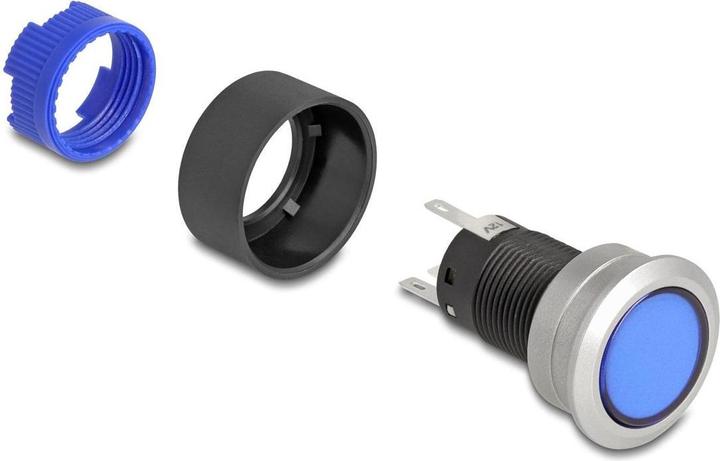 Produktbild Delock Drucktaster vorstehend zum Einbau 22 mm 5 x Lötanschl