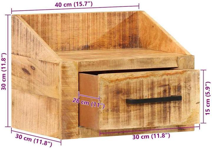 Image du produit VidaXL Table de chevet (40 x 30 x 30 cm)