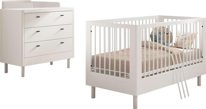 Vipack Babyzimmer Forrest Buche 3-teilig Set (Lit de bébé, Unité de changement)