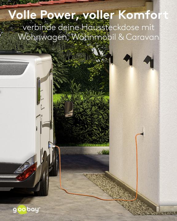 Produktbild Goobay CEE-Adapterleitung, Schutzkontakt-Stecker auf CEE-Kupplung (1.50 m, CEE 16/5)