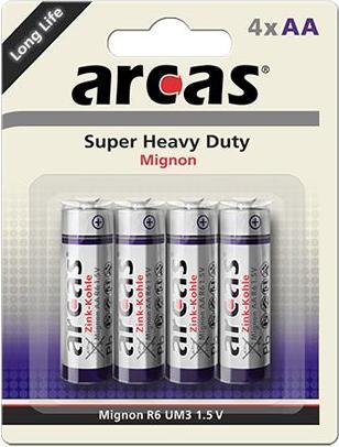 Image du produit Arcas 107 00406 - Pile jetable - AA - carbone-zinc - 1,5 V - 4 pièce(s) - 960 mAh (4 pcs, AA, 960 mAh)