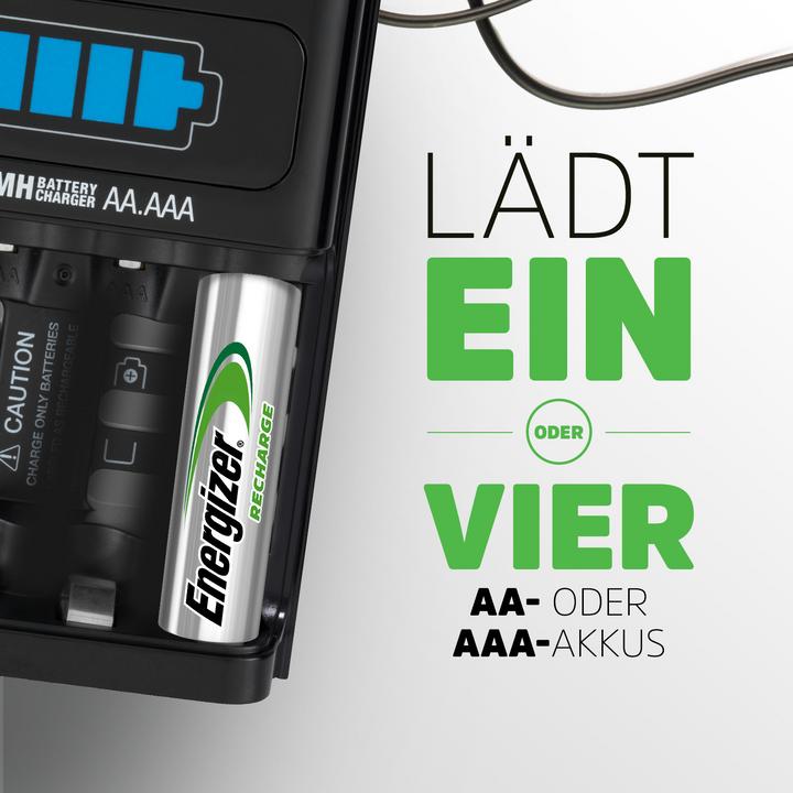 Image du produit Energizer Recharge 1 heure (4 pcs, AA, AAA, 2300 mAh, Piles rechargeables + chargeur)