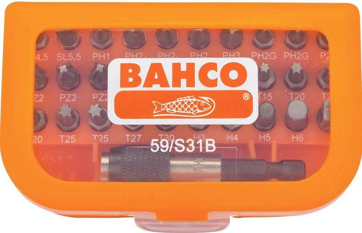 Produktbild Bahco 1/4"-Bitsatz für Schlitz, Phillips-, Pozidriv-, Sechskant- und TORX-Schrauben 40,25 mm × 104,90 m (1/4")