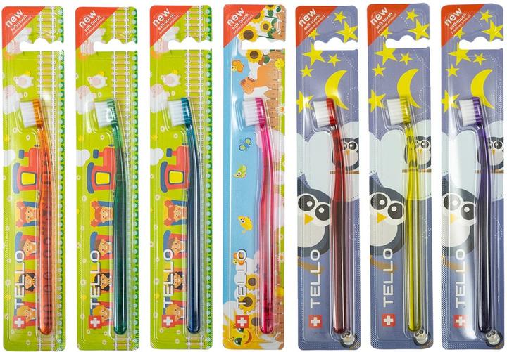Productafbeelding Tello 10400 Mega Zachte Tandenborstel voor Kinderen 2 Jaar (Kleur Kan Variëren) (Extra zacht)