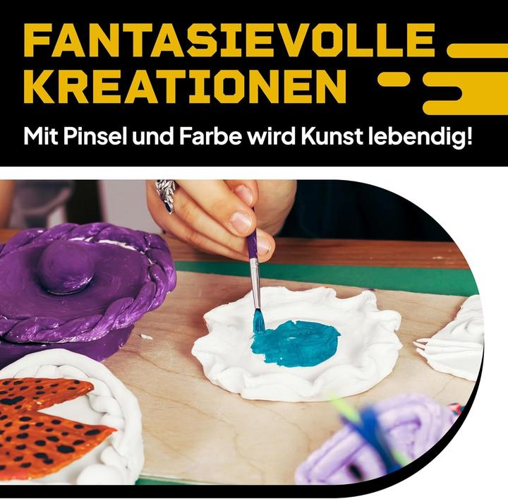 Productafbeelding DiBYS boetseerset met witte klei en boetseergereedschap basic