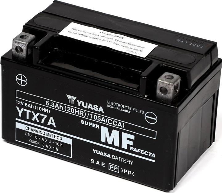 Produktbild Yuasa AGM Motorradbatterie 12V 6.3Ah 100A (12 V, 6.30 Ah, 100 A)