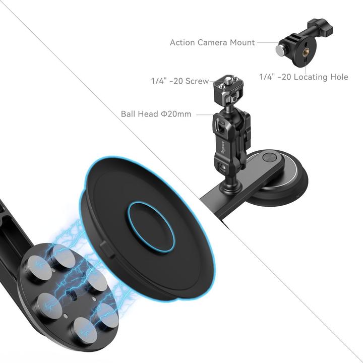 Actual product image SmallRig Dual Magnetic Suction Cup Mounting Support Kit for Action Cameras 4467