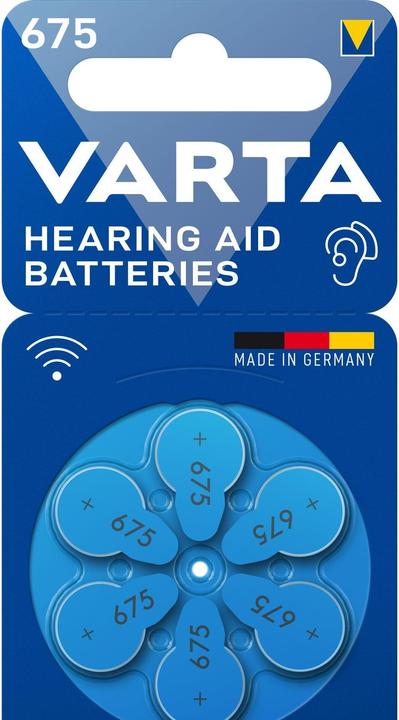 Immagine prodotto Varta Batterie per apparecchi acustici tipo 675 1,45V (confezione da 6) (6 pz., 675, 640 mAh)