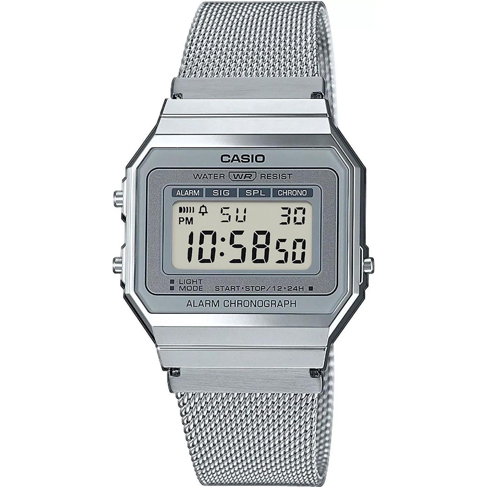 Casio Vintage Argento Orologio Da Polso, A700wem-7Aef, (Cronografo, 37.40 Mm)