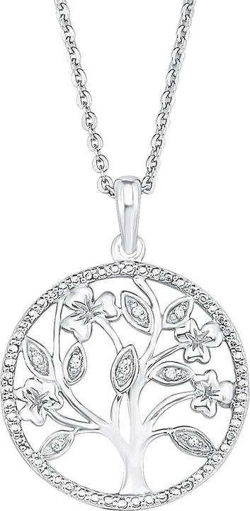 Amor Sautoir de 45 cm avec pendentif arbre de vie en argent 925 Sterling (Argent, 45 cm)