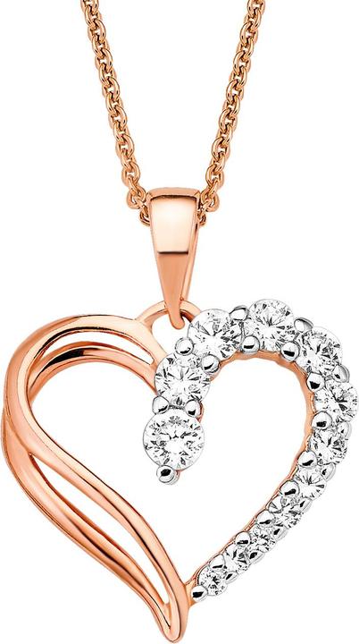 Actual product image Amor 45 cm long anchor chain with heart pendant (Silver)