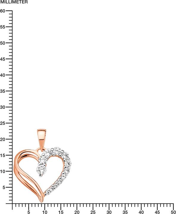 Actual product image Amor 45 cm long anchor chain with heart pendant (Silver)