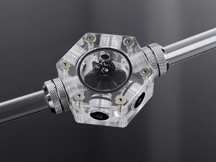 Actual product image Bitspower Hexagon Flow Meter