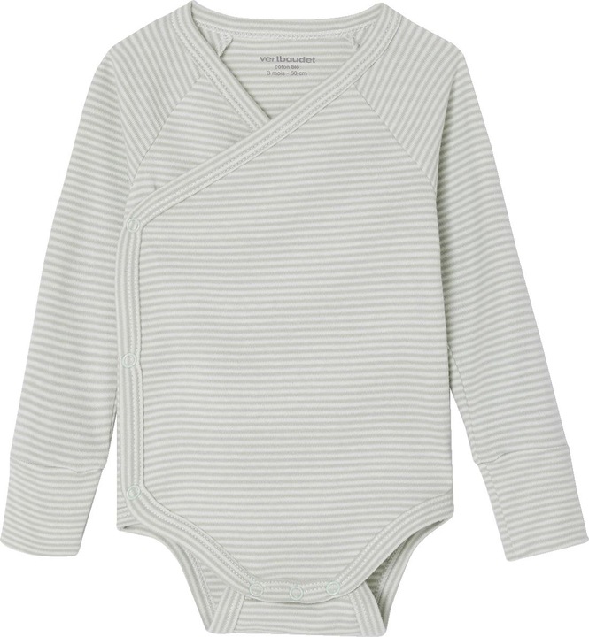 Actual product image Vertbaudet Bio-Kollektion: 5er-Pack mitwachsende Baby Wickelbodys, Langarm (50)