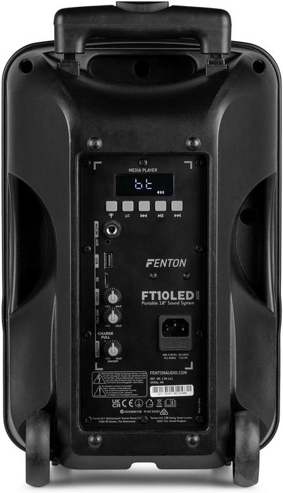 Image du produit Fenton Speaker Bluetooth - FT10LED MK2 karaoke box met LEDâ€™s, accu en microfoon - Voor (Actif)