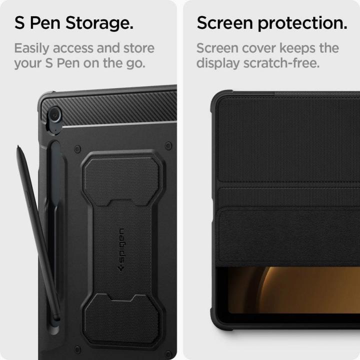 Produktbild Spigen Rugged Armor Pro Hülle für Samsung Galaxy Tab S9 FE 10,9" X510 / X516B – Schwarz (Apple iPhone 14 Plus)