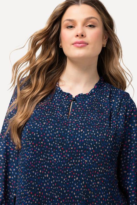 Actual product image Ulla Popken Speckled 3/4 Sleeve Pleated Mini Dress (46, 48)