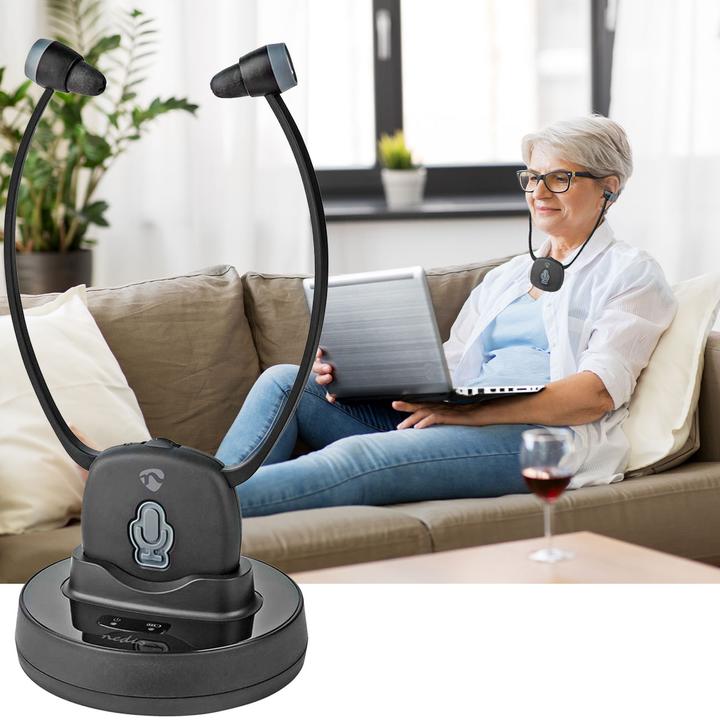 Immagine prodotto Nedis HPRF021BK Cuffie TV wireless RF In Ear Durata massima della batteria: 7 ore 25 m Audio digitale La (7 h, Cablato)