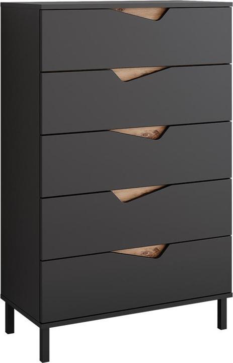 Image du produit Vicco Kommode Marelle, Anthrazit/Artisan, 76 x 120 cm mit 5 Schubladen (76 x 38 x 120 cm)